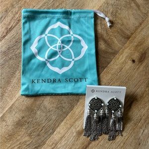 Kendra Scott Adams Tassel Earrings Silver/White 3" Drop 1" Width NWOT